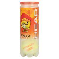 Мяч теннисный детский HEAD Stage 2 Orange, 578423,уп.3 шт, фетр,нат.резина,желто-оранжевый Цвет: Желто-оранжевый