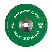 Диск олимпийский BRONZE GYM тяжелоатлетический зеленый 10 кг