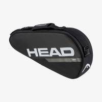 Сумка-чехол HEAD Tour Racquet Bag S, 260644-BKWH, с карманом для 3 тен.ракеток, черно-белый Цвет: Черный