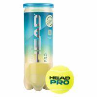 Мяч теннисный HEAD Pro 3B, 571603, уп.3 шт,одобр.ITF,сукно,нат.резина,желтый Цвет: Желтый