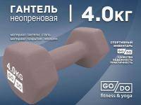 Гантель GO DO в матовой оболочке вес 4 кг  (Белый)
