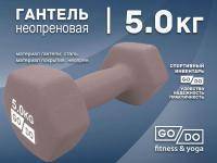 Гантель GO DO в матовой оболочке вес 5 кг  (Белый)