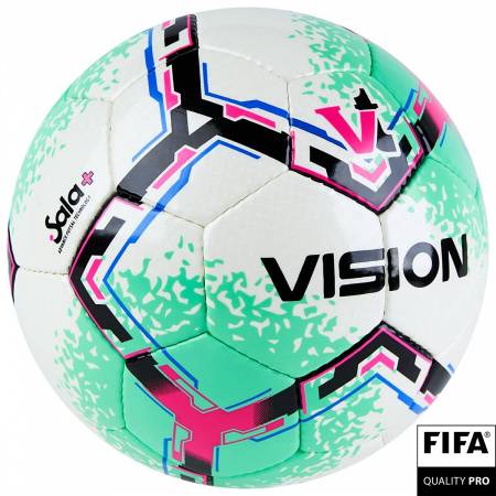Мяч футзал. VISION SALA+, FIFA Quality Pro, FS324084 р.4, 32 п. PU, 4 подкл.сл, руч.сшив.,бело-зелен Цвет: Белый