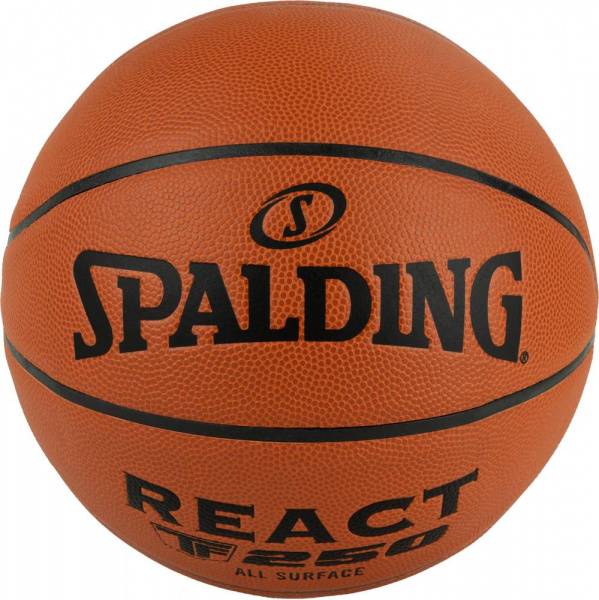 Мяч баск. SPALDING TF-250 React 76802z, р.6, композит. кожа (ПУ), коричн-черн. Цвет: Коричневый