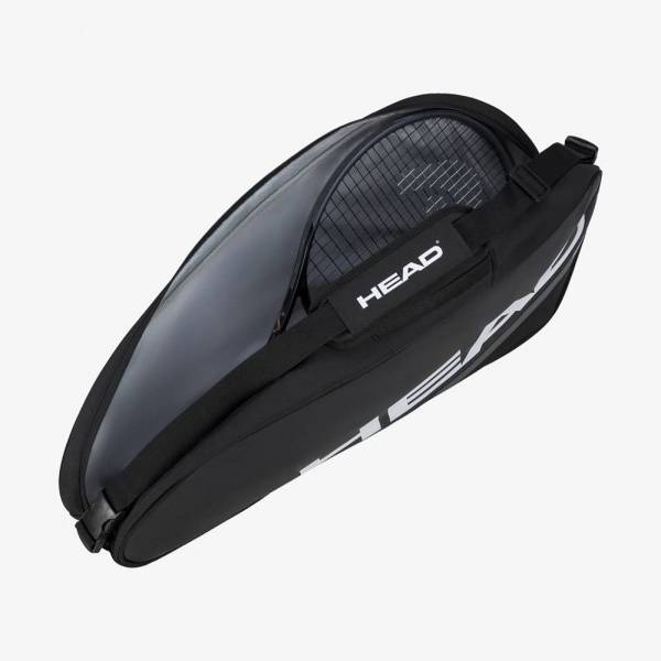 Сумка-чехол HEAD Tour Racquet Bag S, 260644-BKWH, с карманом для 3 тен.ракеток, черно-белый Цвет: Черный