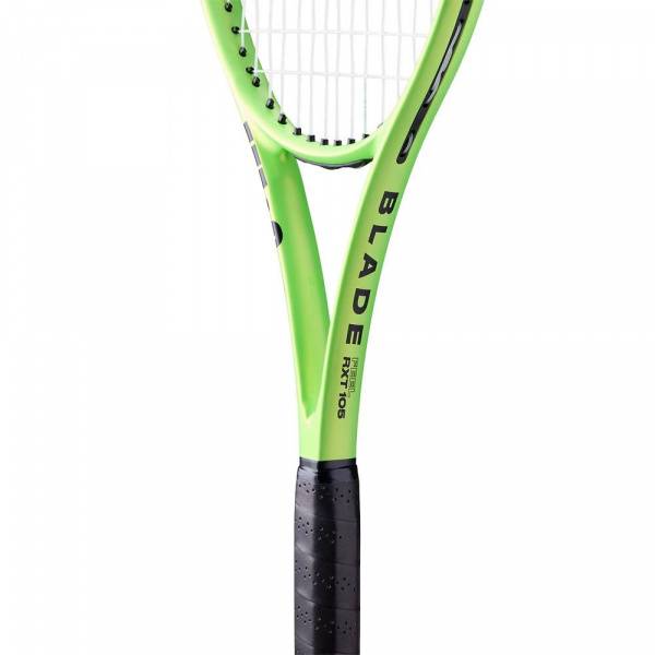 Ракетка б/т Wilson Blade Feel 105, арт.WR197710U2, для любителей, графит, со струнами, зеленый Цвет: Зеленый