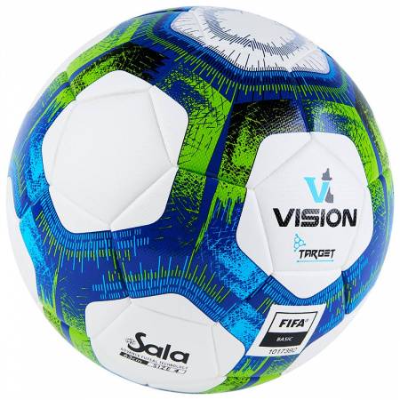 Мяч футзал. VISION Target, FS324094, FIFA Basic, р.4, 32 п. PU, 3 подкл.сл, термосшивка, бело-синий Цвет: Белый