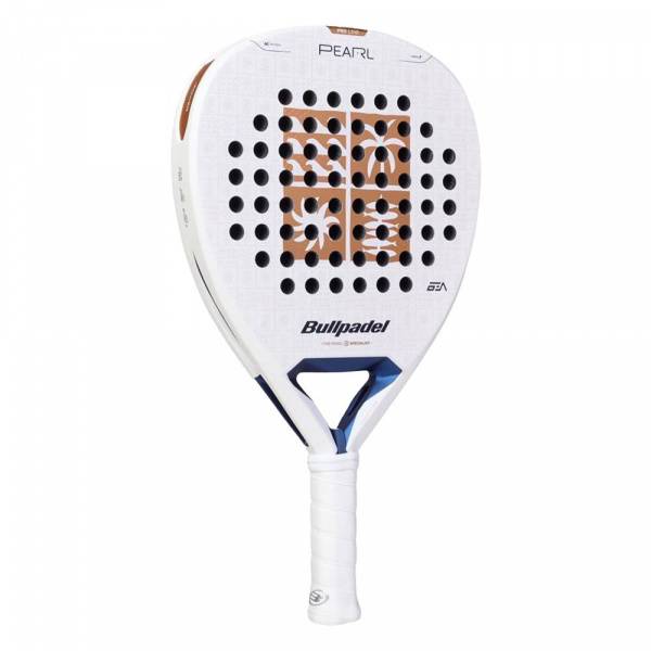 Ракетка для падела BULLPADEL Pearl 27, 497249, для проф-в, стекловолокно,карбон, бело-золотистый Цвет: Белый/Золотистый