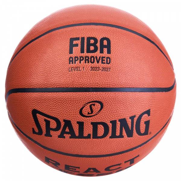 Мяч баск. SPALDING TF-250 React 76968z, р.6, FIBA Approved, композит. кожа (ПУ), коричнево-черный Цвет: Коричневый