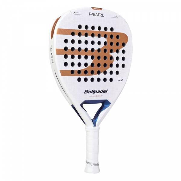 Ракетка для падела BULLPADEL Pearl 27, 497249, для проф-в, стекловолокно,карбон, бело-золотистый Цвет: Белый/Золотистый