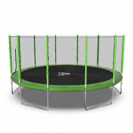 Батут DFC Trampoline Fitness 16ft наружн.сетка, св.зел. (488см)(два короба)