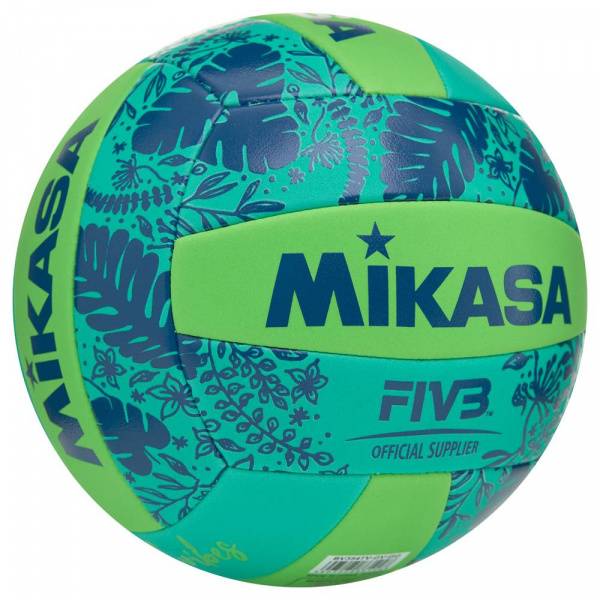 Мяч вол. пляжн. MIKASA BV354TV-GV-GG, синт.кожа (ТПЕ),маш.сш.,18 пан, бут.кам, салатово-синий Цвет: Салатовый