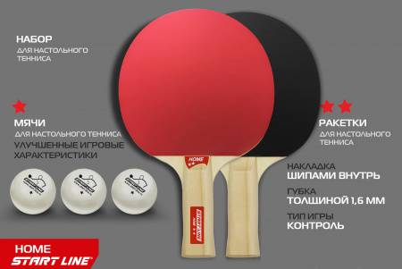 Набор 2 р-ки HOME 2 *, 3 мяча Club Select 12202