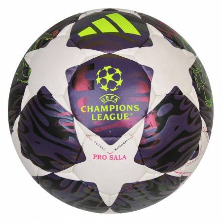 Мяч футзал. ADIDAS UCL Pro Sala JX9102, р.4, FIFA Quality Pro, 32п, ПУ, руч.сш, бело-фиолетовый Цвет: Бело-фиолетовый