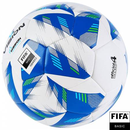 Мяч футб. VISION Mission, FV324074,р.4, FIFA Basic, PU, 32 пан, гибрид.,бело-синий Цвет: Белый