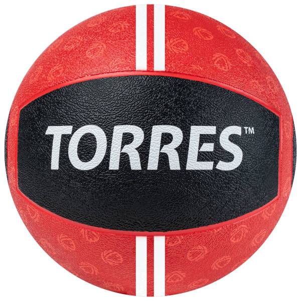 Медбол TORRES 4 кг, AL00234 резина, диаметр 22,9 см, красно-черный Цвет: Красный