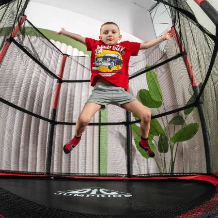 Батут DFC JUMP KIDS 55" красн/сер, сетка (137см)