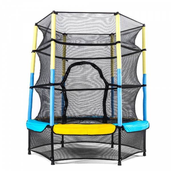 Батут DFC JUMP KIDS 55" желт/син, сетка (137см)