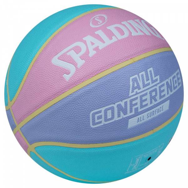 Мяч баск. SPALDING All Conference р.6, 77065z, композит, голубо-розовый Цвет: Голубой