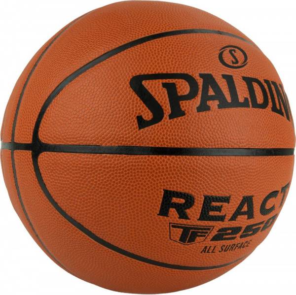 Мяч баск. SPALDING TF-250 React 76802z, р.6, композит. кожа (ПУ), коричн-черн. Цвет: Коричневый