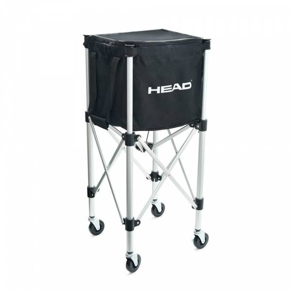Тележка для теннисных мячей HEAD TT7003, на 125 мячей,с сумкой-переноской, складная, металл, черный Цвет: Черный Размер: Дл. 35 см, ш. 20 см, выс. 31 см