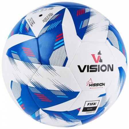 Мяч футб. VISION Mission, FV324075,р.5, FIFA Basic,PU, 32 пан, гибрид. сшив.,бел-синий Цвет: Белый