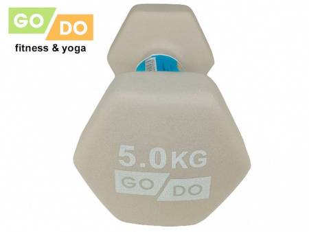 Гантель GO DO в матовой оболочке вес 5 кг  (Белый)