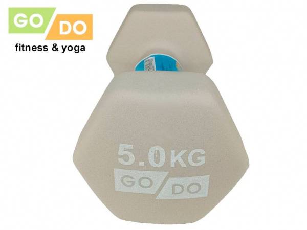 Гантель GO DO в матовой оболочке вес 5 кг  (Белый)