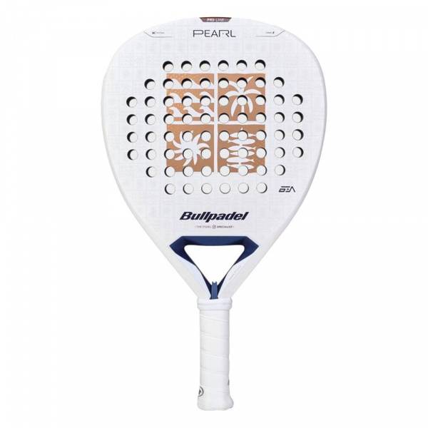 Ракетка для падела BULLPADEL Pearl 27, 497249, для проф-в, стекловолокно,карбон, бело-золотистый Цвет: Белый/Золотистый