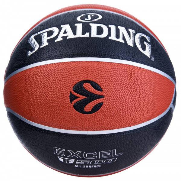 Мяч баск. SPALDING TF-500 Excel Euroleague р.7, 77101z, композит, коричнево-черный Цвет: Коричневый