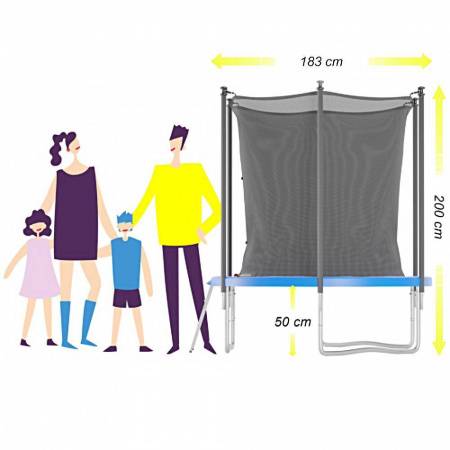 Батут Trampoline STOCK 6 ft JUMP4FUN с внутренней защитной сеткой