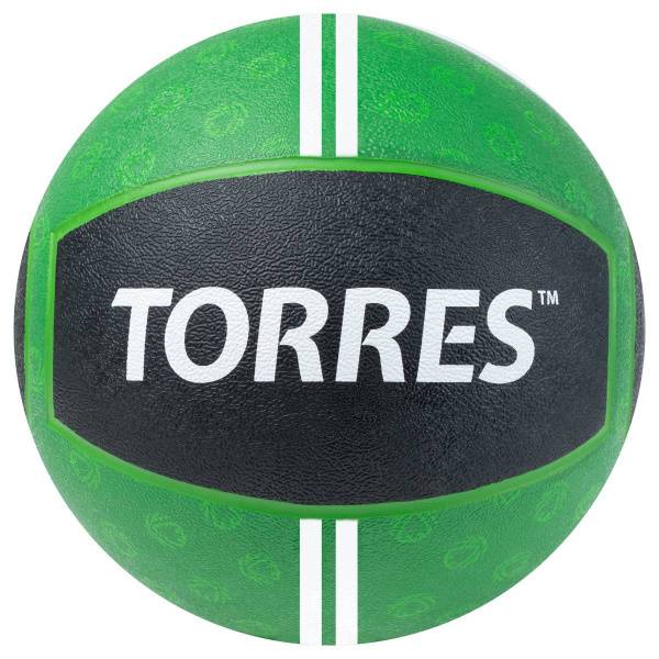 Медбол TORRES 6 кг, AL00236, резина, диаметр 25,4 см, зелено-черный Цвет: Зеленый