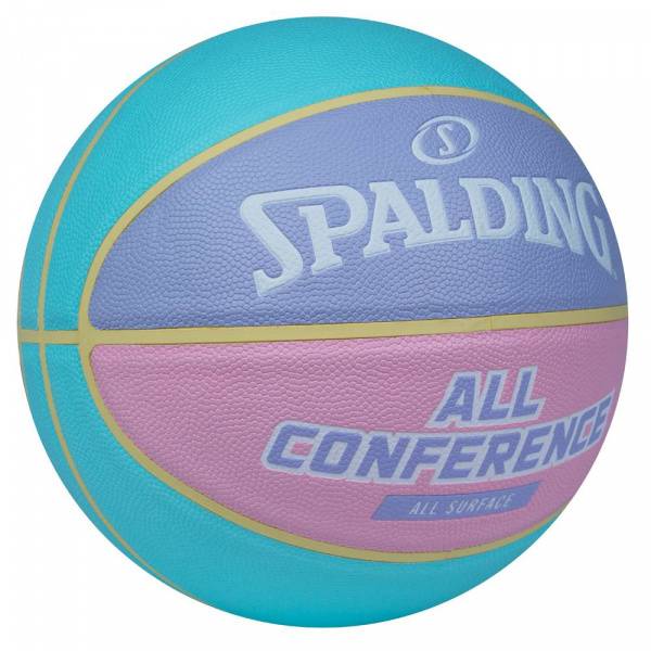 Мяч баск. SPALDING All Conference р.6, 77065z, композит, голубо-розовый Цвет: Голубой