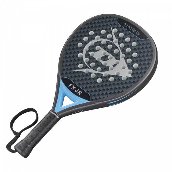 Ракетка для падела Dunlop FX Jr, 10370738, для юниоров, гибрид, графит, черно-голубой Цвет: Черный/Голубой