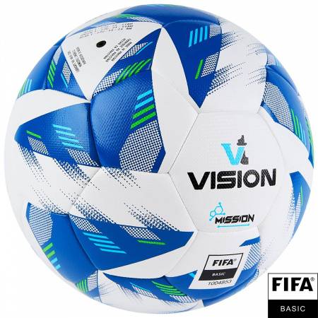 Мяч футб. VISION Mission, FV324074,р.4, FIFA Basic, PU, 32 пан, гибрид.,бело-синий Цвет: Белый