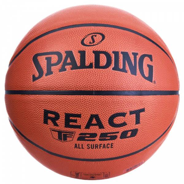 Мяч баск. SPALDING TF-250 React 76968z, р.6, FIBA Approved, композит. кожа (ПУ), коричнево-черный Цвет: Коричневый