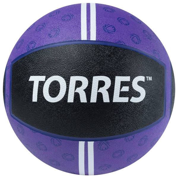 Медбол TORRES 7 кг, AL00237, резина, диаметр 25,4 см, фиолетово-черный Цвет: Фиолетовый