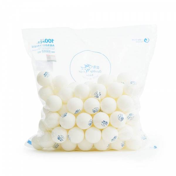 Мяч для наст.тенниса DOUBLE FISH No-Star Ball,арт.B40+PU,.упак.100 шт., ПУ-пакет,белый Цвет: Белый