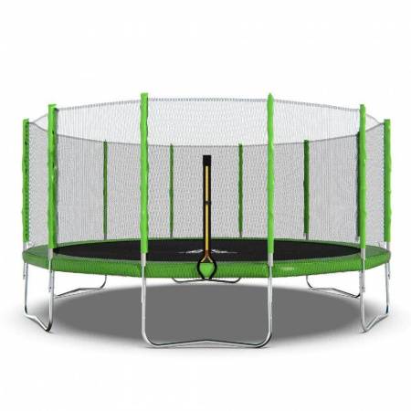 Батут DFC Trampoline Fitness 16ft наружн.сетка, св.зел. (488см)(два короба)