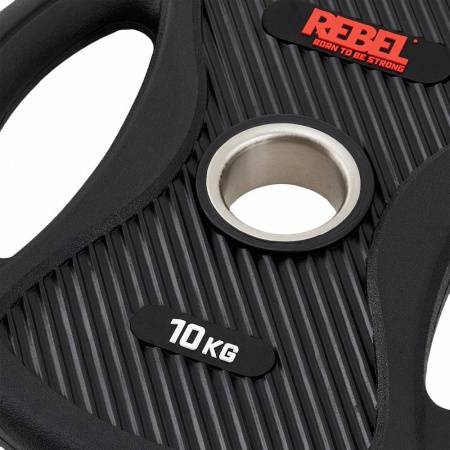 Диски олимпийские обрезиненные с двумя хватами 10 кг REBEL (пара)