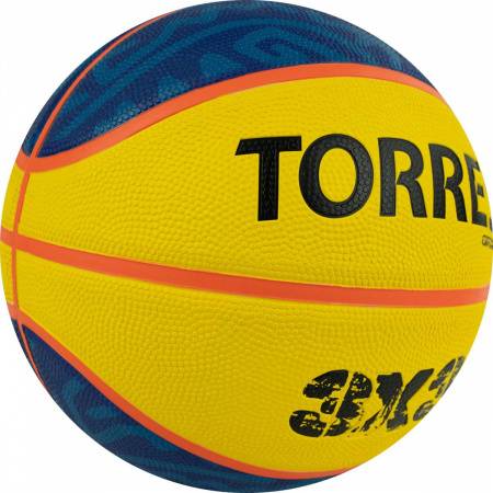 Мяч баск. TORRES 3х3 Outdoor, B022336, р. 6, 8 панелей, резина,бут.кам,нейл.корд,жёлто-синий Цвет: Желтый