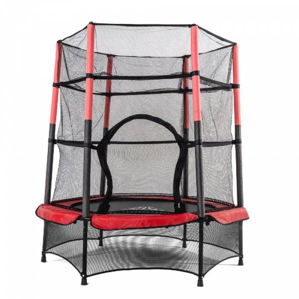 Батут DFC JUMP KIDS 55" красн/сер, сетка (137см)