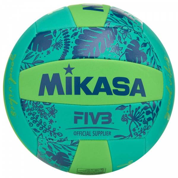 Мяч вол. пляжн. MIKASA BV354TV-GV-GG, синт.кожа (ТПЕ),маш.сш.,18 пан, бут.кам, салатово-синий Цвет: Салатовый